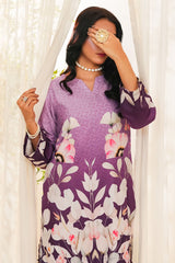 Hazel By Aizal Stitched Co Ords Slub Linen Winter Vol-02 Suit-AHZL-09-Light Purple