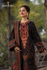 Asim Jofa Unstitched 3 Piece Winter Suit-AJUW-09