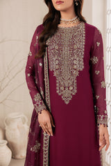 Bayaan By Zarif Unstitched 3 Piece Luxury Chiffon Edit Suit-04-Nidah