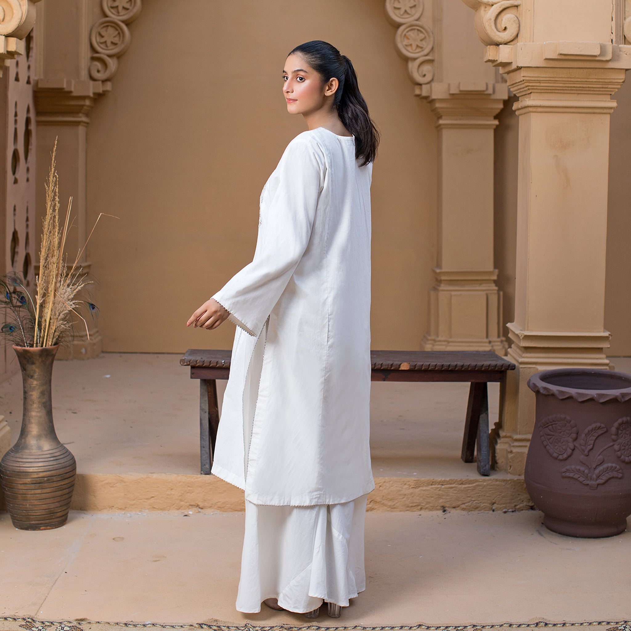 Urban Cut 1 Piece Cotton Sequence Embroidered Kurta