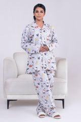 Urban Cut 2 Piece PJ Suit- Cotton Glow in Dark ( Shirt + Trouser)