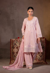 Abeera Exclusive Stitched 3 Piece Festive Premium Lawn Suit-Roselle