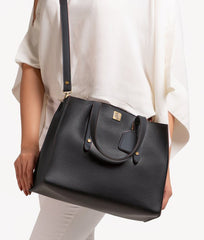 RTW Creation - Black multi compartment satchel bag