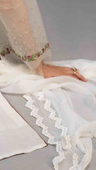 Zaaviay Stitched Chiffon Embroidered Dupatta