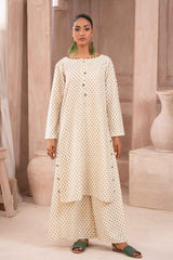 Ayla Studio Stitched PRINTED ESSENTIAL  CO-ORD - Pistachio Cream