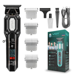 VGR-V-900 Professional Salon Series Hair Trimmer for Men's - 120 Min Runtime, Ceramic & Titanium-Coated Blade, Cord/Cordless