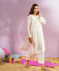 Monsoon By Kaanthaa Stitched 2 Piece Summer Suit-Blush Rain