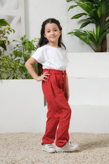 Sprinkles Stitched 1 Piece Summer Bottoms Kids Collection'2025-Rose Wide Leg Trouser