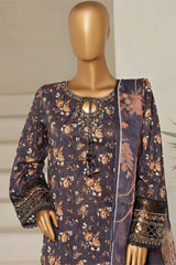 Malika By Sada Bahar Stitched 3 Piece Emb Festive Vol-04 Suit-D-1020-Black