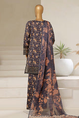 Malika By Sada Bahar Stitched 3 Piece Emb Festive Vol-04 Suit-D-1020-Black