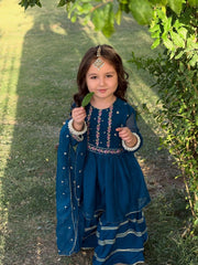 Gulzar By Modest Stitched 3 Piece Formals Suit-9245-Blue