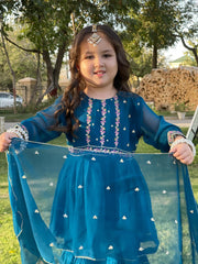 Gulzar By Modest Stitched 3 Piece Formals Suit-9245-Blue