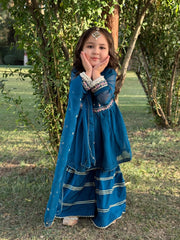 Gulzar By Modest Stitched 3 Piece Formals Suit-9245-Blue