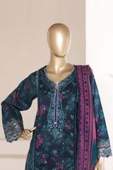 Sada Bahar Stitched 3 Piece Emb Signature Festive Vol-05 Suit-D-103-Teal Blue