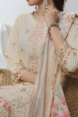Aizal Stitched 3 Piece Embroidered Fancy Suit-AE-106-Skin