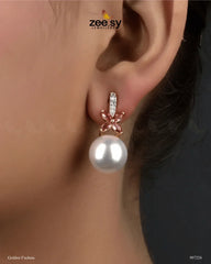 Nizha Earrings Golden Fuchsia - Zeesy Jewellery