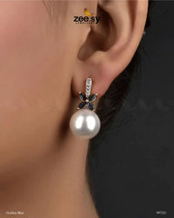 Nizha Earrings Golden Blue - Zeesy Jewellery