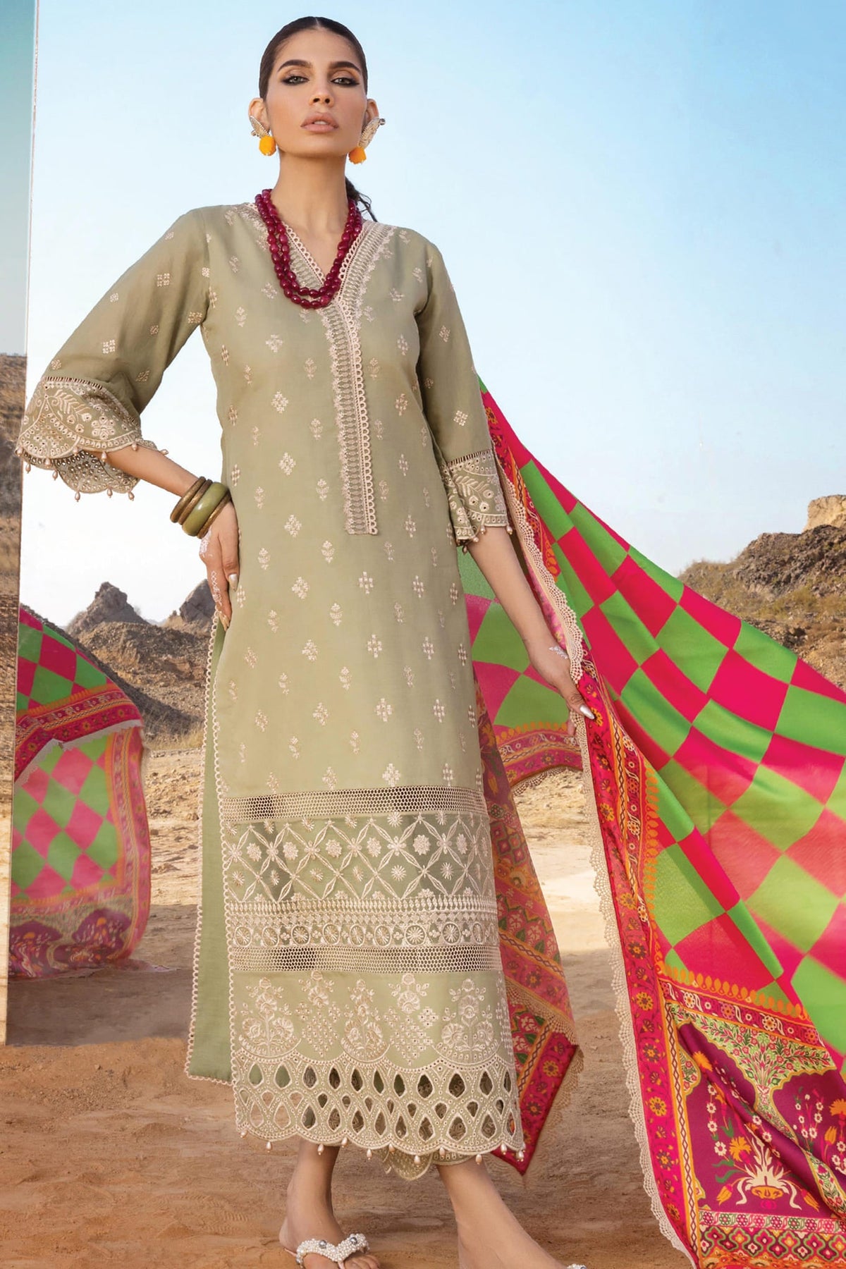 Zainab Chottani Unstitched 3 Piece Luxury Chikankari Lawn Collection'2023-ZC-10-B