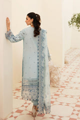 Afrozeh Unstitched 3 Piece Festive Chikankari Lawn Collection'2023-10-Powder Blue