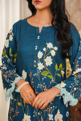 Hazel By Aizal Stitched Co Ords Slub Linen Winter Vol-02 Suit-AHZL-10-Till Green