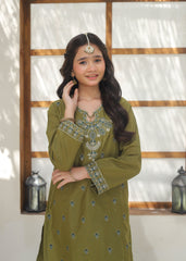 Khanak Stitched Kids-Yellow Green Gharara Suit KST 146