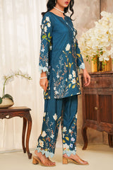 Hazel By Aizal Stitched Co Ords Slub Linen Winter Vol-02 Suit-AHZL-10-Till Green