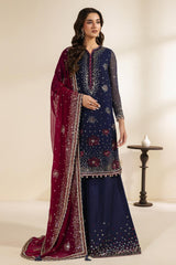 Meraki By Zarif Unstitched 3 Piece Luxury Formals Chiffon Edit Suit-ZR-MEK-10-SABLE