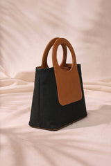 Fineur Halo Jute Shoulder Bag - Black