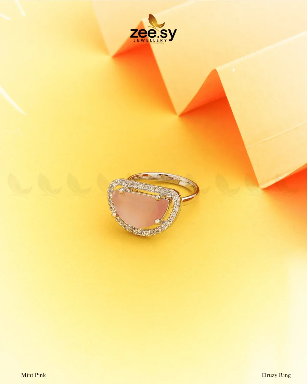 Druzy Ring Mint pink - Zeesy Jewellery