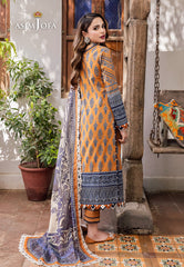 Asim Jofa Rania Pre-Winter '23 Ajrw-20 Designers Stitched Embroidered Premium Winter Cotton 3 Pcs