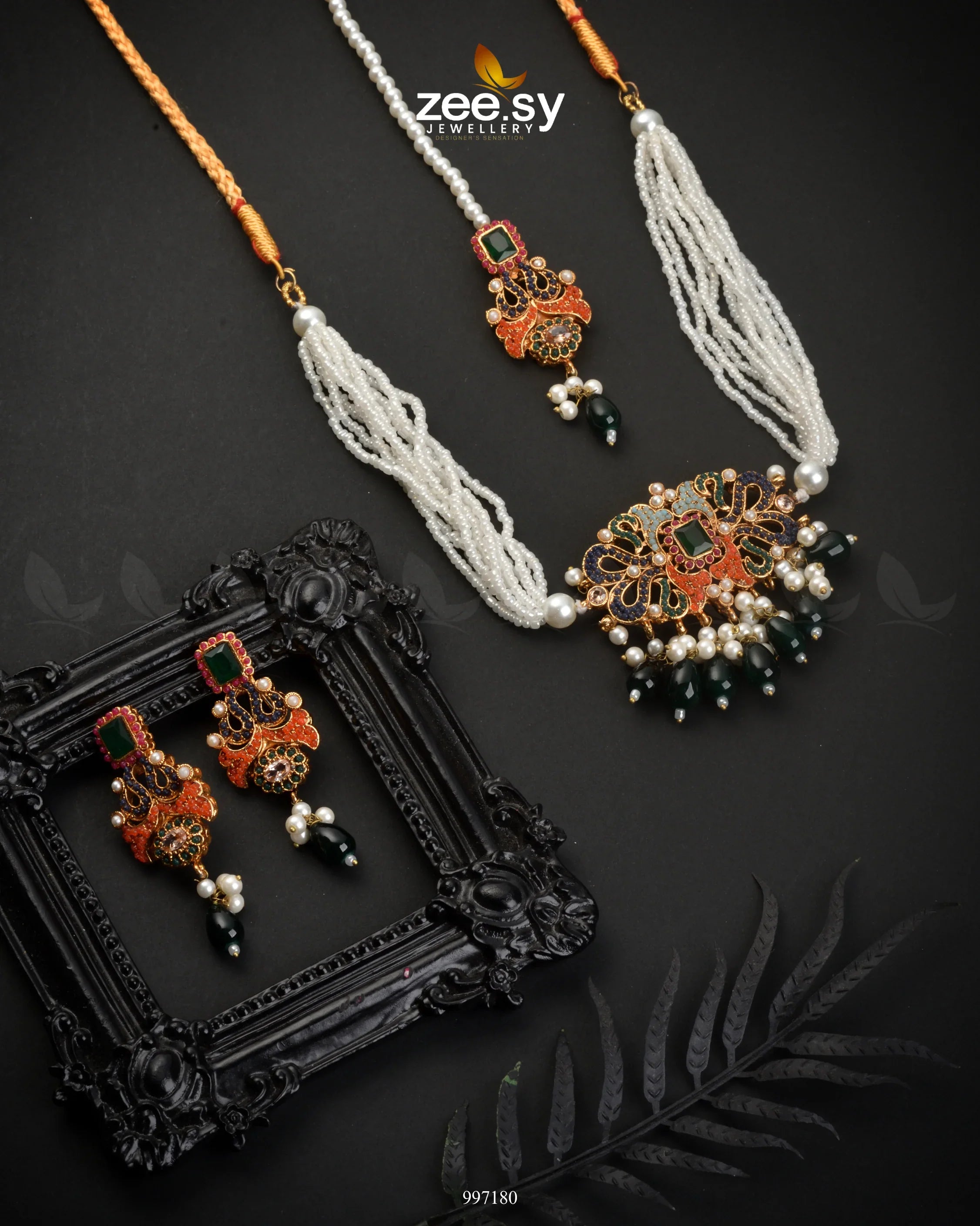 Stokesia Choker Set Emerald Green - Zeesy Jewellery