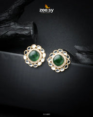 Zewar Earrings Green - Zeesy Jewellery