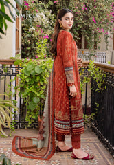 Asim Jofa Rania Pre-Winter '23 Ajrw-08 Designers Stitched Embroidered Premium Winter Cotton 3 Pcs