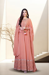 Kalidaar Frocks By Asma & Sidra Stitched Formals Suit-PEACH DECENCY