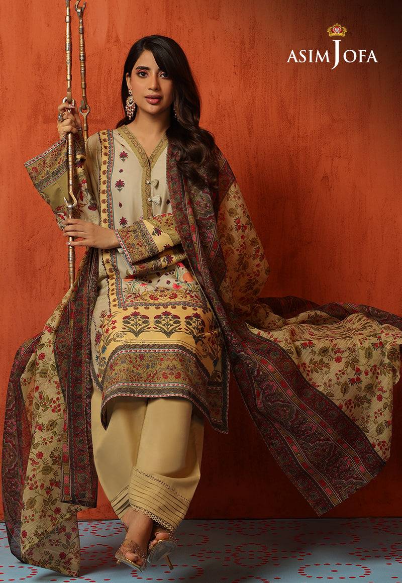 Asim Jofa Tara Sitara Ajtm-16 - 3 Pcs Embroidered Swiss Lawn 3 Pcs