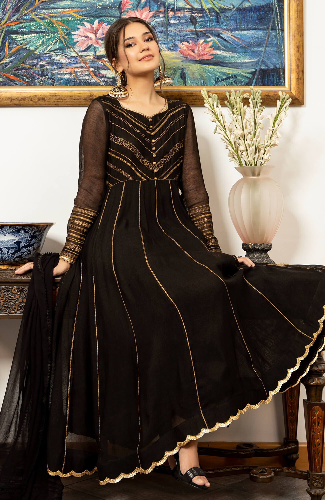 Joy Pret By Zaaviay Stitched Night Fall (Three Piece)