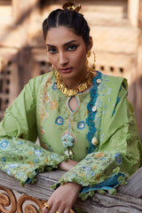 Elan Unstitched 3 Piece Luxury Lawn Suit-11-B-Isla Bleu