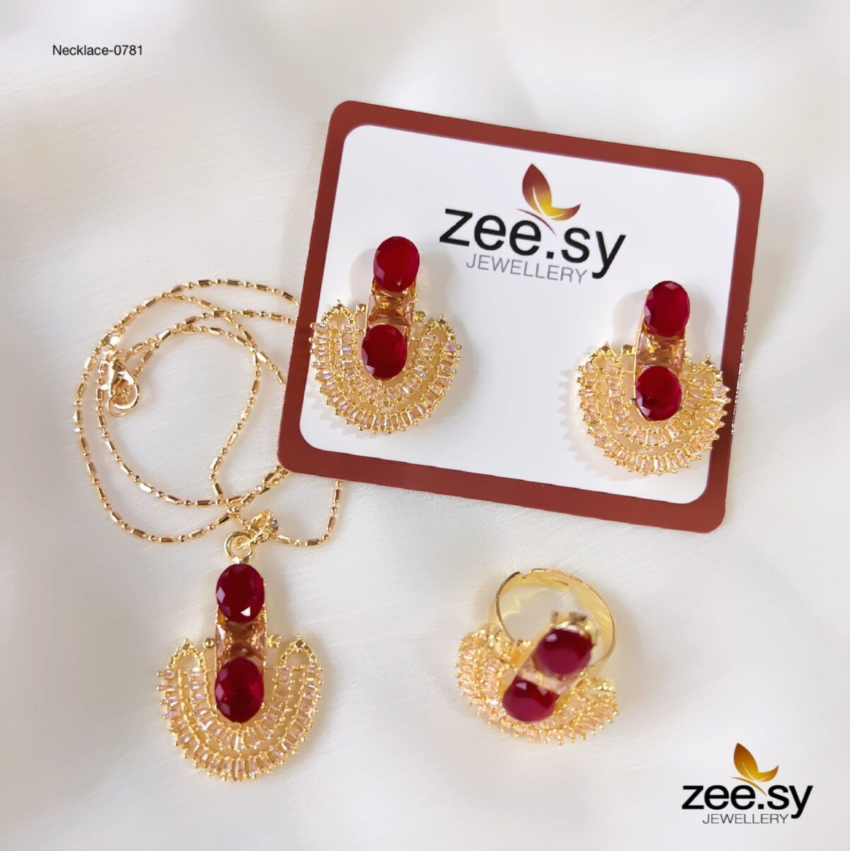 NECKLACE-0781 Red - Zeesy Jewellery