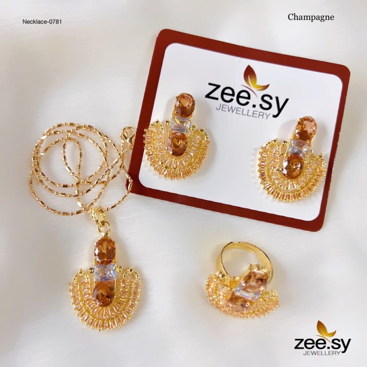 NECKLACE-0781 Champagne - Zeesy Jewellery