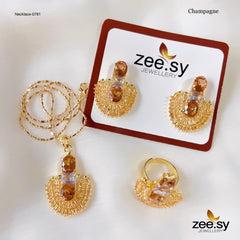 NECKLACE-0781 Champagne - Zeesy Jewellery