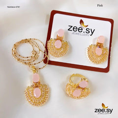 NECKLACE-0781 Pink - Zeesy Jewellery