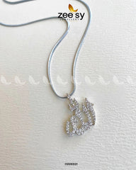 CALLIGRAPHY LOCKET-0009 Silver - Zeesy Jewellery