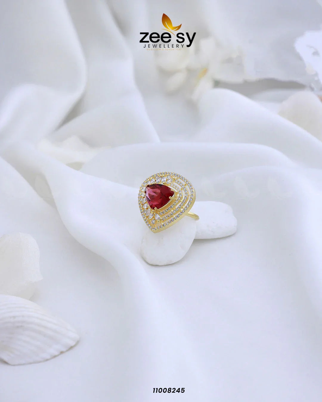 RING-8279 Golden Red - Zeesy Jewellery
