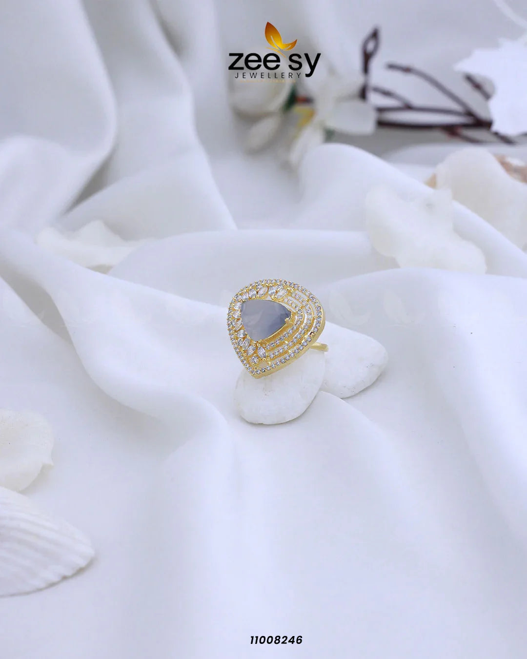 RING-8279 Golden Grey - Zeesy Jewellery
