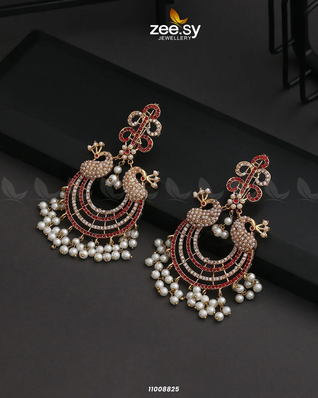EARRINGS-0827 Red - Zeesy Jewellery