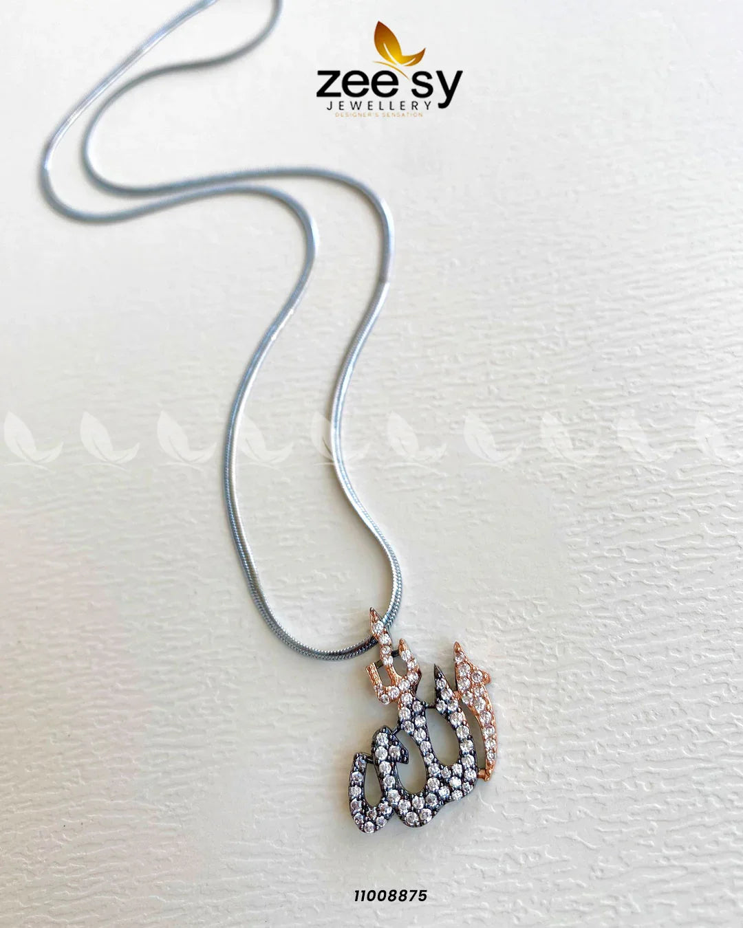 CALLIGRAPHY LOCKET-0009 Rose Black - Zeesy Jewellery