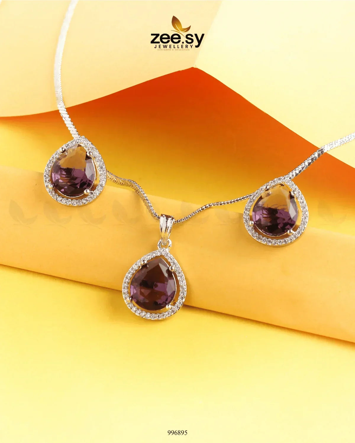 Tranquil Pendant Set Purple - Zeesy Jewellery