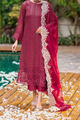 Azure Luxe Unstitched 3 Piece Emb Formal Collecton-AS-116-Crimson Rush