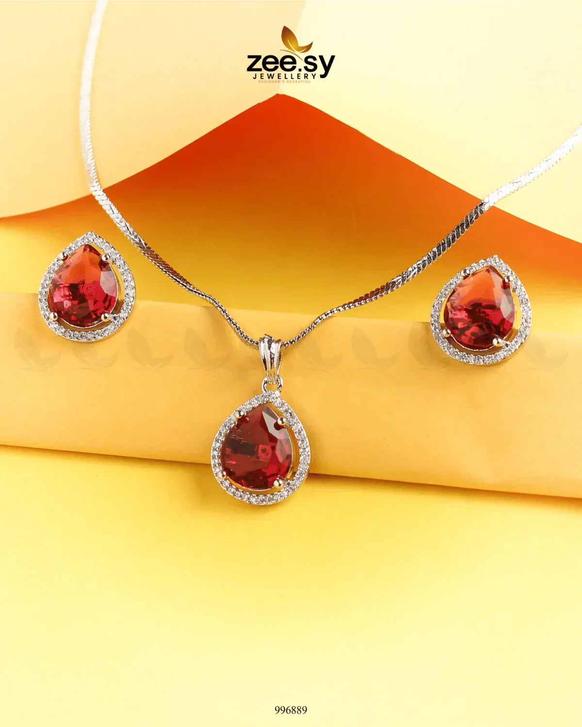 Tranquil Pendant Set Fuchsia - Zeesy Jewellery