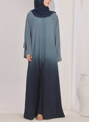 Hijab Ul Hareem Two Tone Navy Blue Gradient Abaya - 0121-R-1014